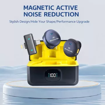 Mic Wireless Q9 Noise Reduction Microphone Clip On HP IPhone Android Untuk Live Vlog