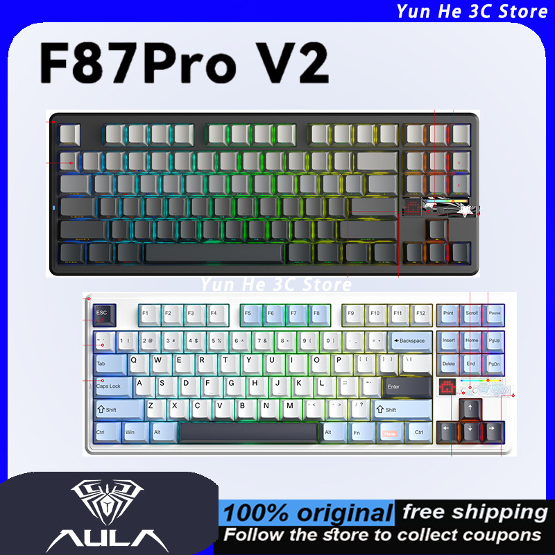 Jual AULA F87Pro V2 Wireless Gaming Meanical Keyboard F87 Pro V2 ...