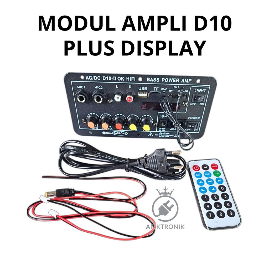 Jual Modul Amplifier D10 Plus Display MP3 Bluetooth untuk Speaker Aktif ...