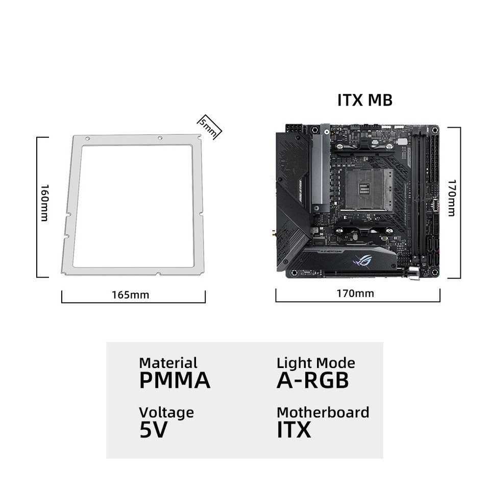 Jual Mainboard ARGB Lighting Frame ATX MATX ITX 5V3Pin Motherboard ...