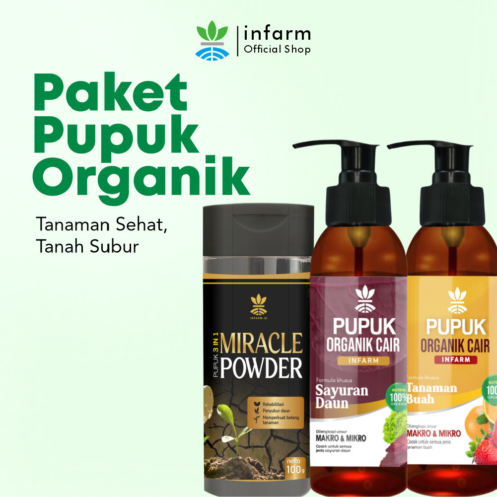 INFARM - Paket Pupuk Organik, Pupuk Organik Cair 100 ml Miracle Powder Penyubur Tanah dan Tanaman