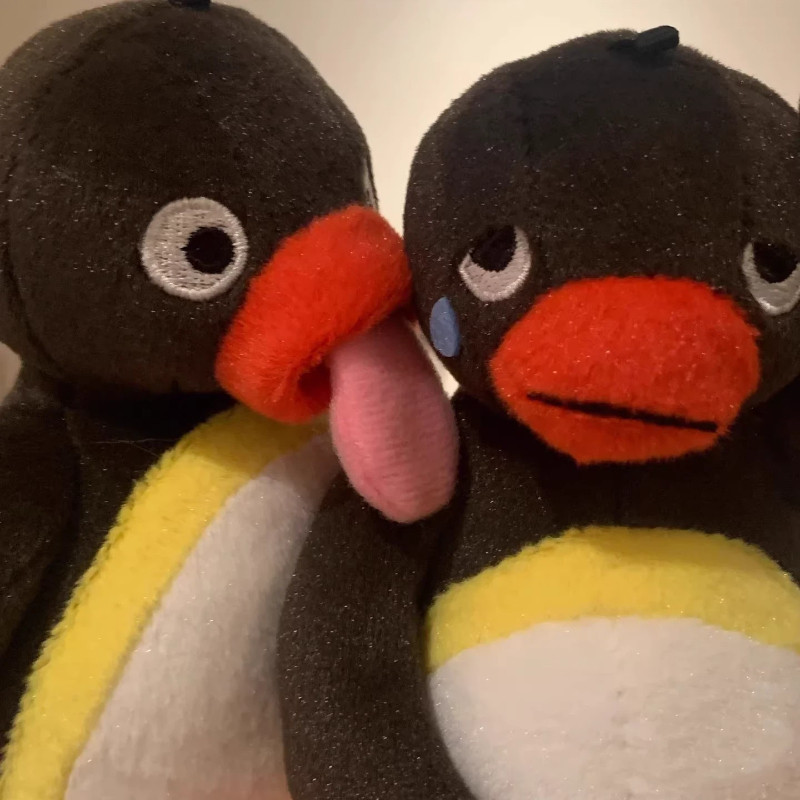 Jual Pingu Tongue Out Penguin Plush Toy Funny Stuffed Animal Novelty ...
