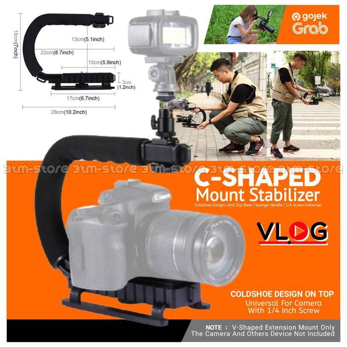 Jual C Shape Handle Grip Camera Stabilizer for Camera / DSLR / Action ...