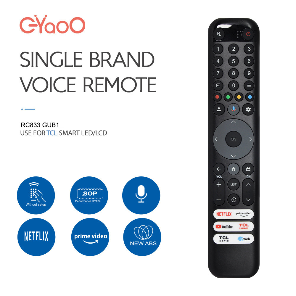 Jual New RC833 GUB1 Voice Remote Control Suitable For TCL QLED Smart TV ...
