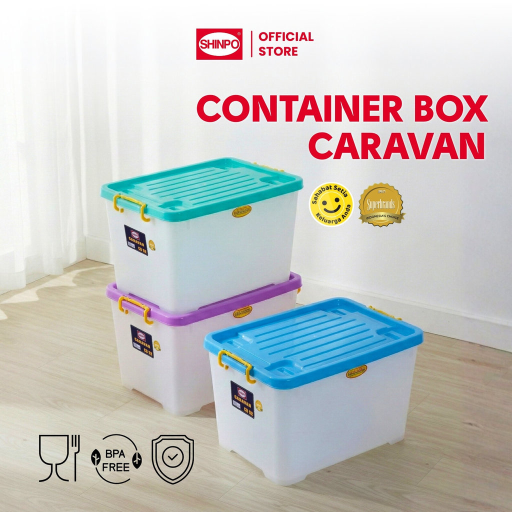 Jual SHINPO Kontainer Plastik Dengan Roda Caravan Container Box Kotak ...