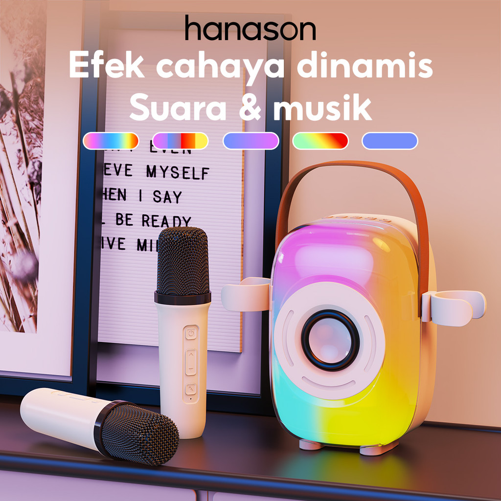 Jual Hanason Karaoke Set Mini Speaker Bluetooth Wireless With 2 Mic ...