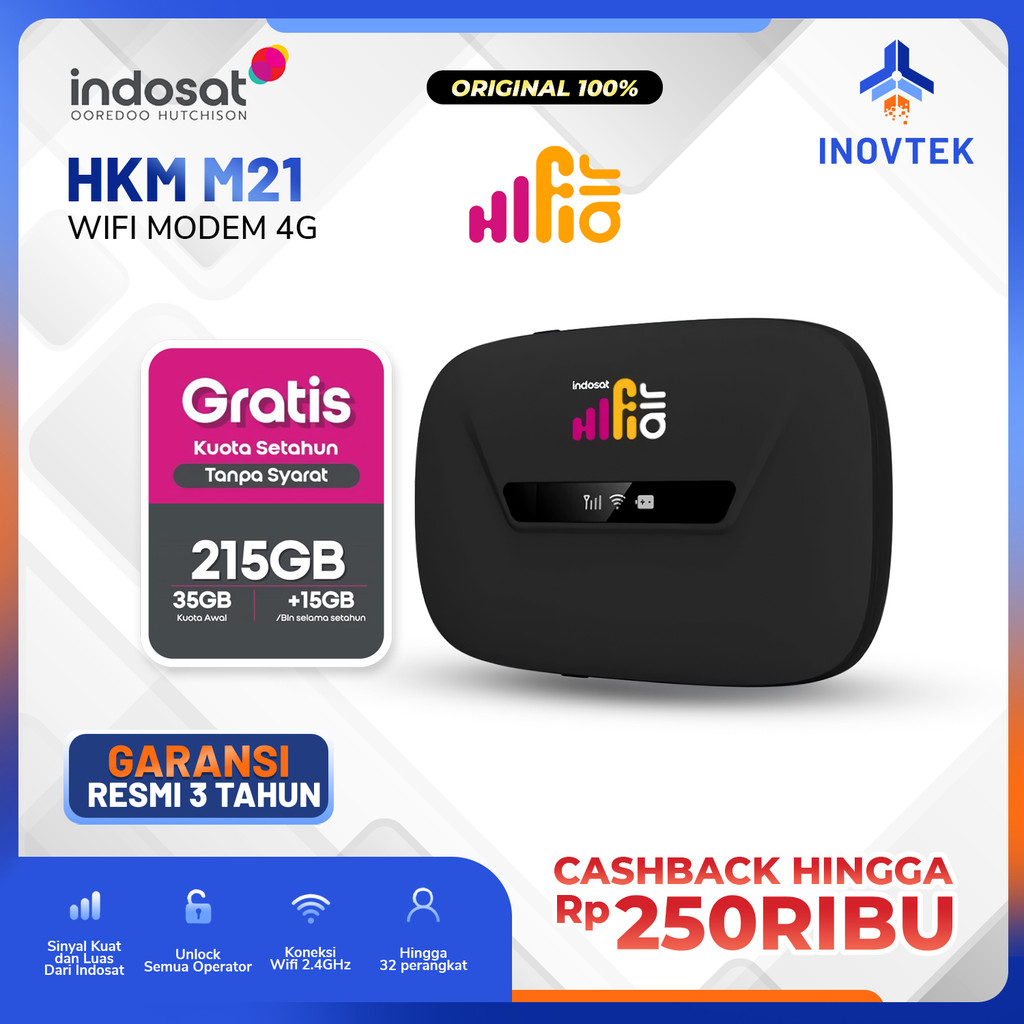 Jual HKM M21 Indosat Hifi Air Modem Mifi Wifi 4G LTE Bypass - Unlock ...