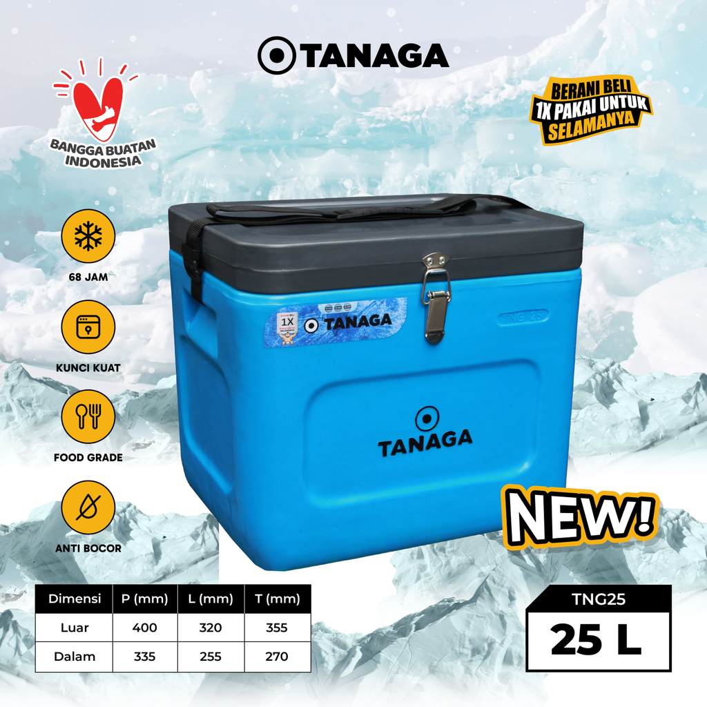 Jual TANAGA Cooler Box 25 Liter Ice Box Termos Kotak Es Batu Ikan ...