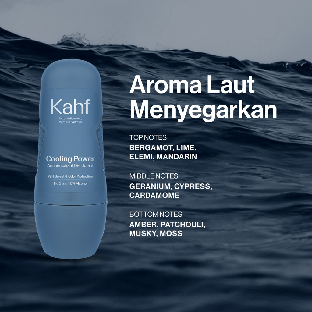Product image Kahf Cooling Power Antiperspirant Deodorant Roll On 45 ml - Freshness All Day, 0% Alcohol, Easy Application - Men's Deodorant Provides Instant Cold Sensation, Dry All Day - Deo Daily Use Anti Irritant, Odor Free, Sweat Resistant, Fragrance 4
