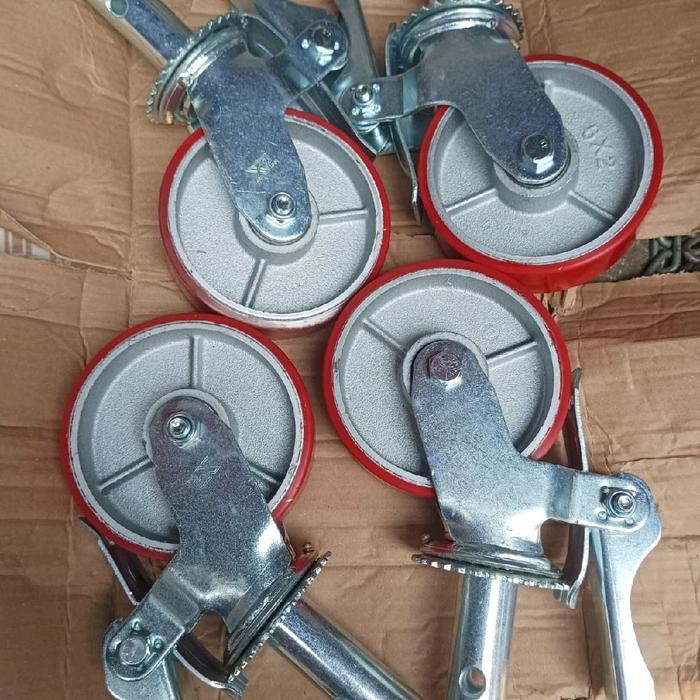 Jual roda scaffolding 6 inch heavy duty perset dapat 4 buah / roda ...