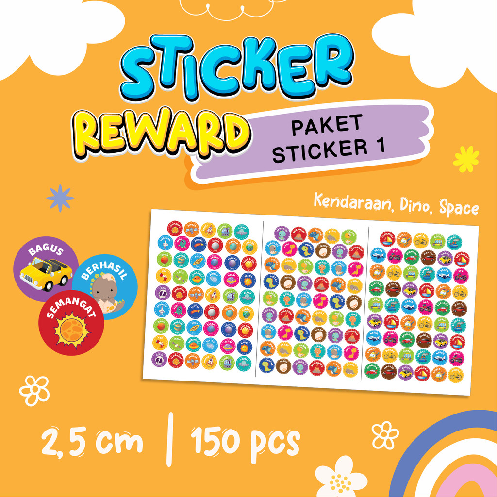 Jual STICKER REWARD Alfabet, Angka, dan Hijaiyah, Tranportasi, Good Job ...