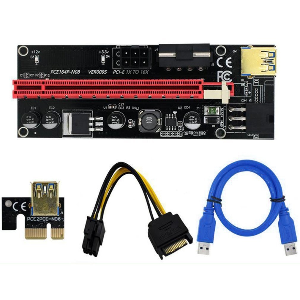 Jual PCIE VER009S Riser Card Pcie 1X to16X with USB 30 Data Cable PCIE ...