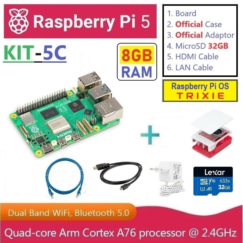Jual KIT-5C : Raspberry Pi 5 (8GB RAM) - Complete SET | Shopee Indonesia