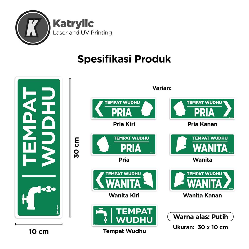 Jual Ablution Area Sign Katrylic / Akrilik Tempat Wudhu Ukuran 30 x 10 ...