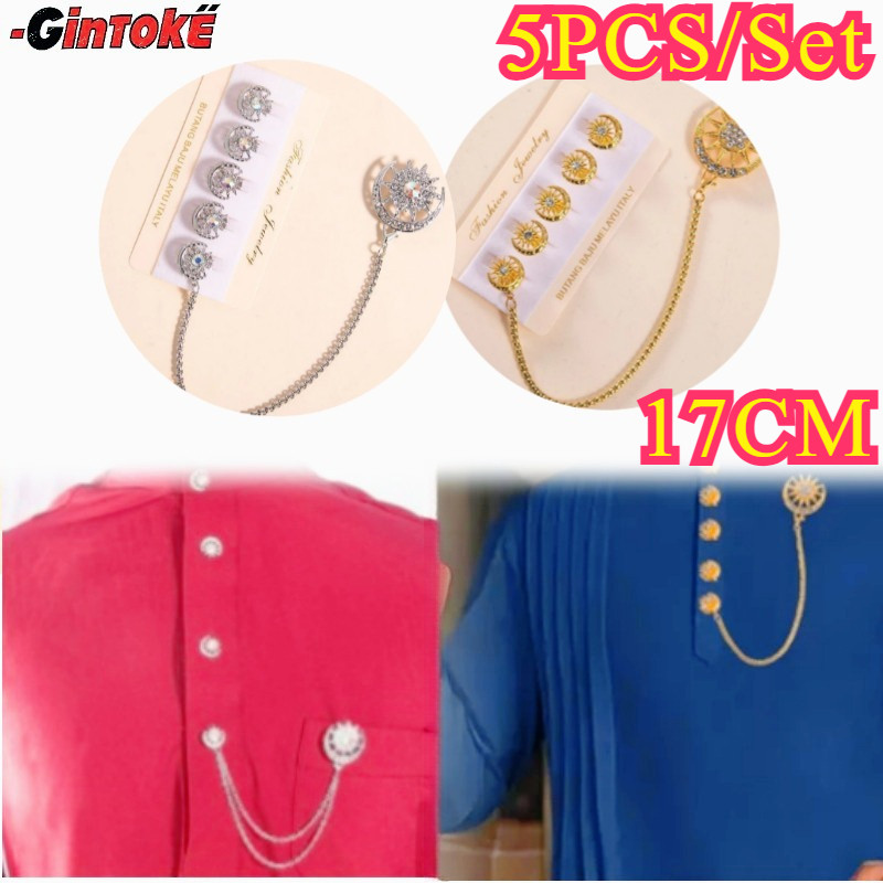 Jual Butang Baju Melayu/ Rantai Kancing Baju Melayu/ Pria Set Lencana ...