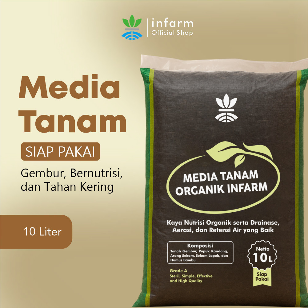 TANDURI - Media Tanam Siap Pakai Organik 10 Liter Tanah Subur Sekam Hitam Pupuk Kandang Super Gembur