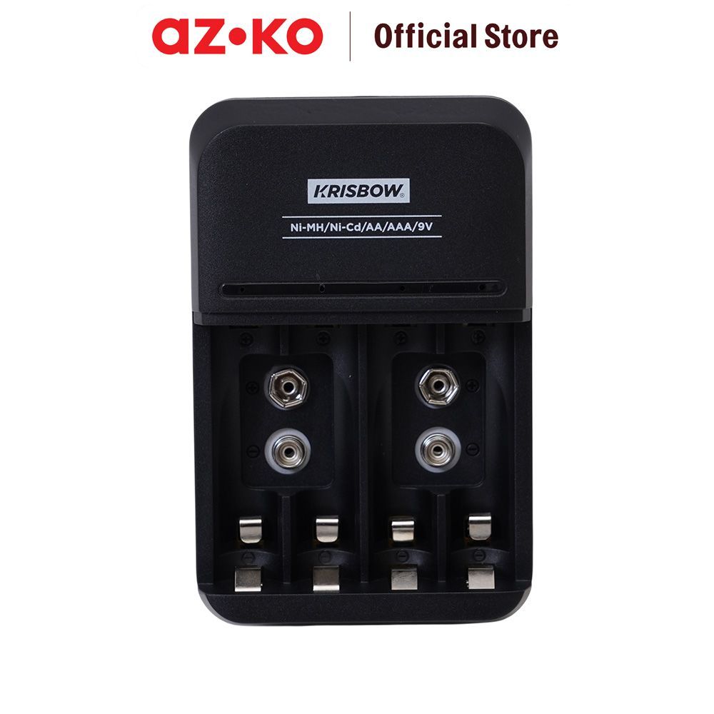 Jual AZKO Krisbow Charger Baterai 4 Slot AA/AAA/9V - Hitam Battery ...