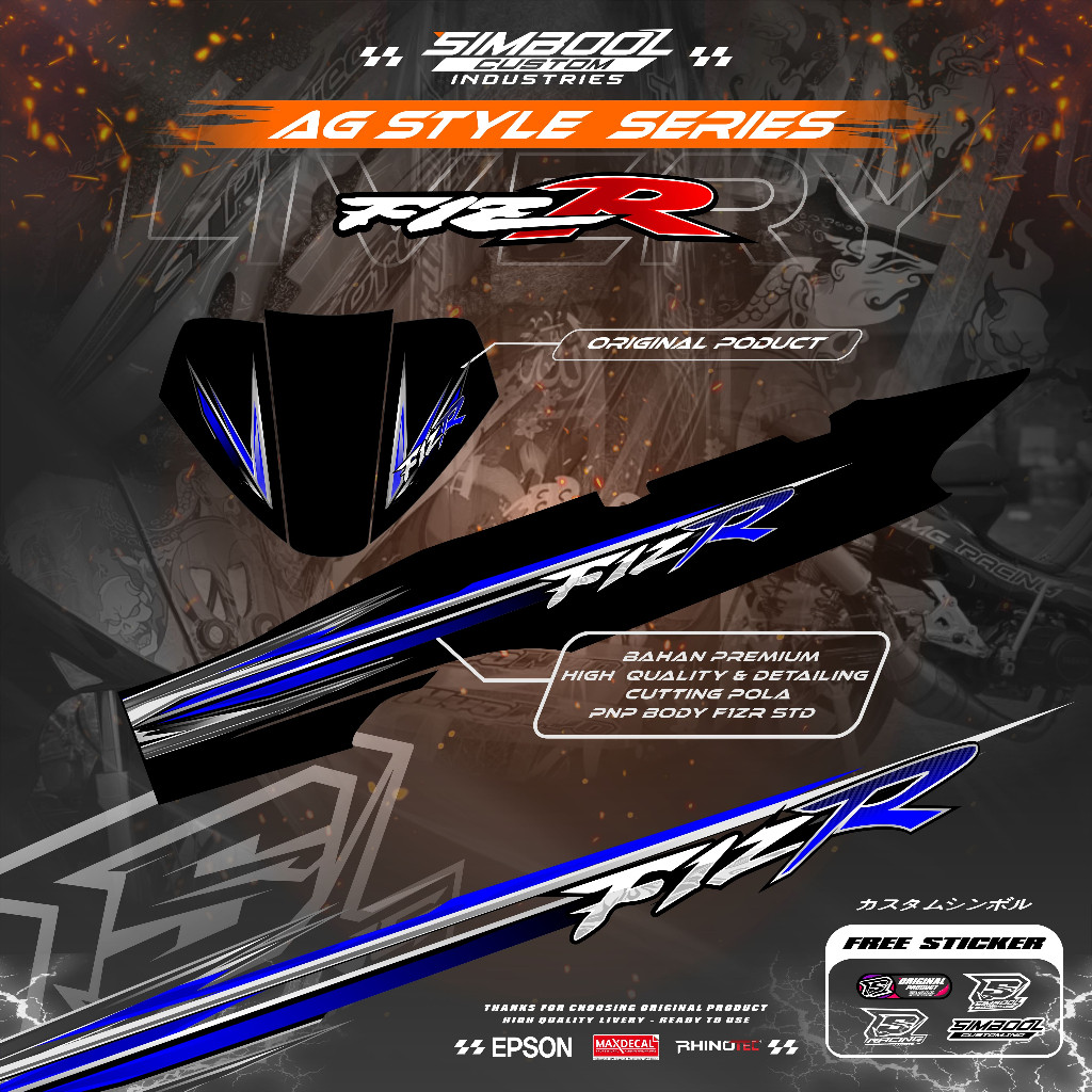 Jual AG-SERIES Stripping FIZR ag style ALUGORO f1zr / f1z FIZR DECAL ...