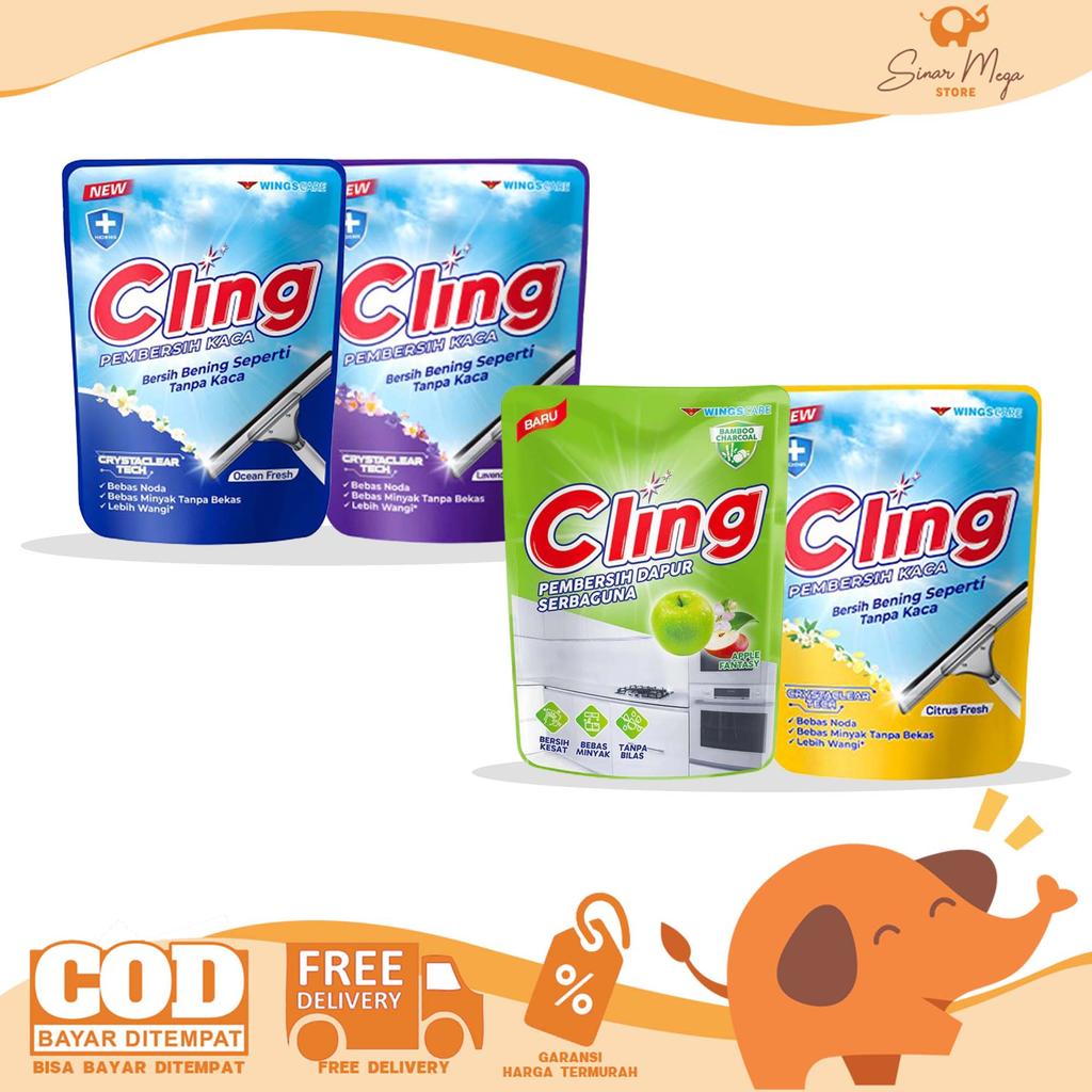 Jual Cling Pembersih Kaca 400ml / Isi Ulang Glass Cleaner | Shopee ...