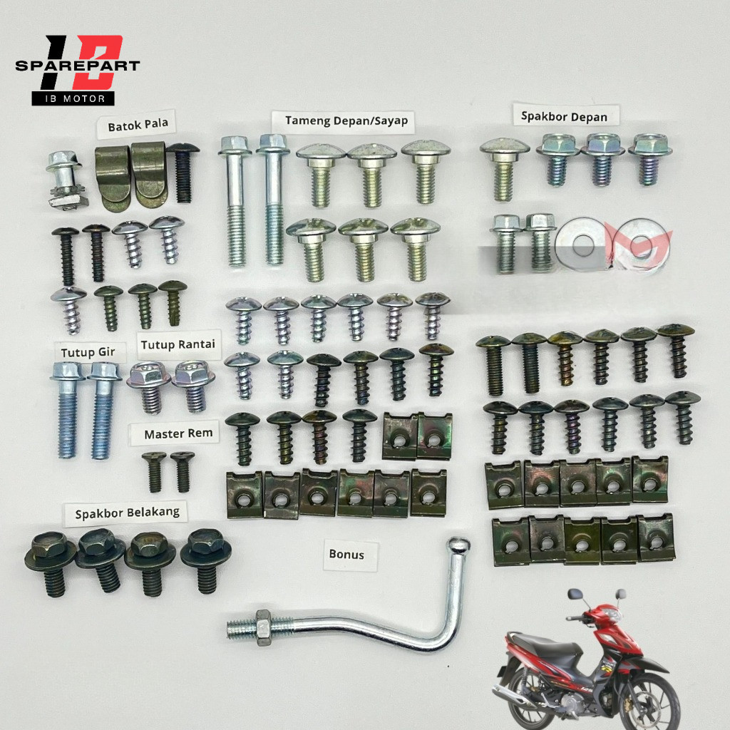 Jual Baut Body Shogun 125 R Full set / Baut Full Body Shogun 125 SP ...