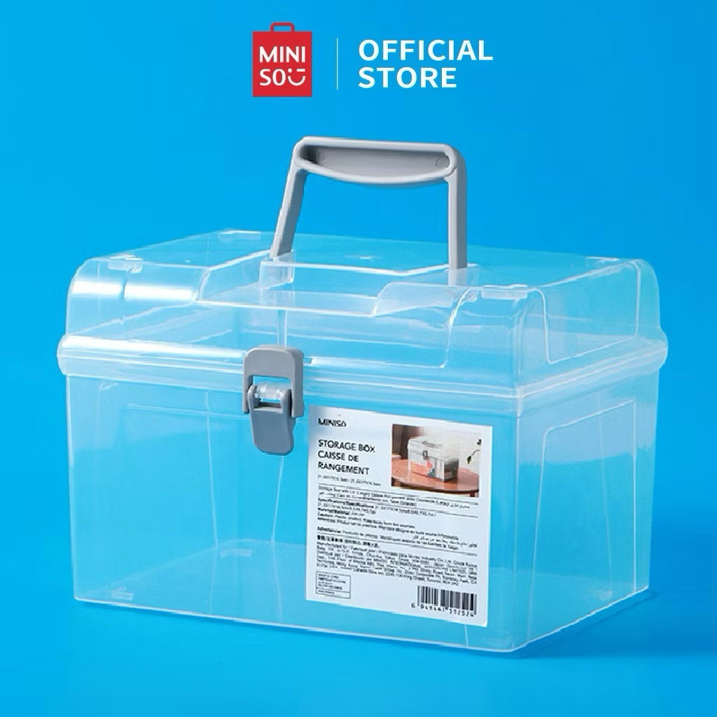 Jual GB MINISO Storage Box with Lid Kotak Penyimpanan Box Barang Laci ...