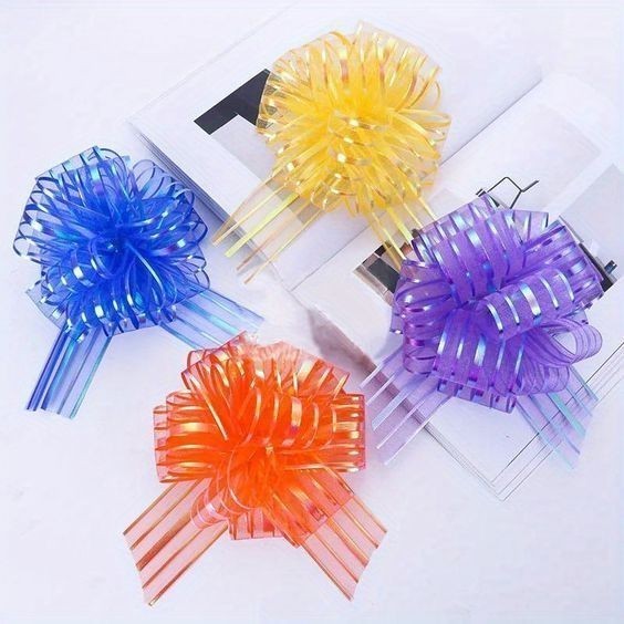 Jual Pita Serut Pom Organdi 32mm Kain Kaca Metalik Organza RIBBON 32 mm ...