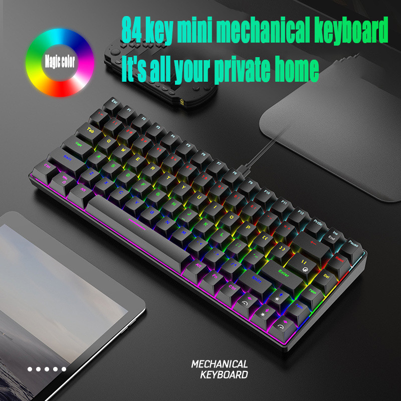 Jual K84 Hot-swappable Wired Mechanical Keyboard Magic Color Backlit 84 ...