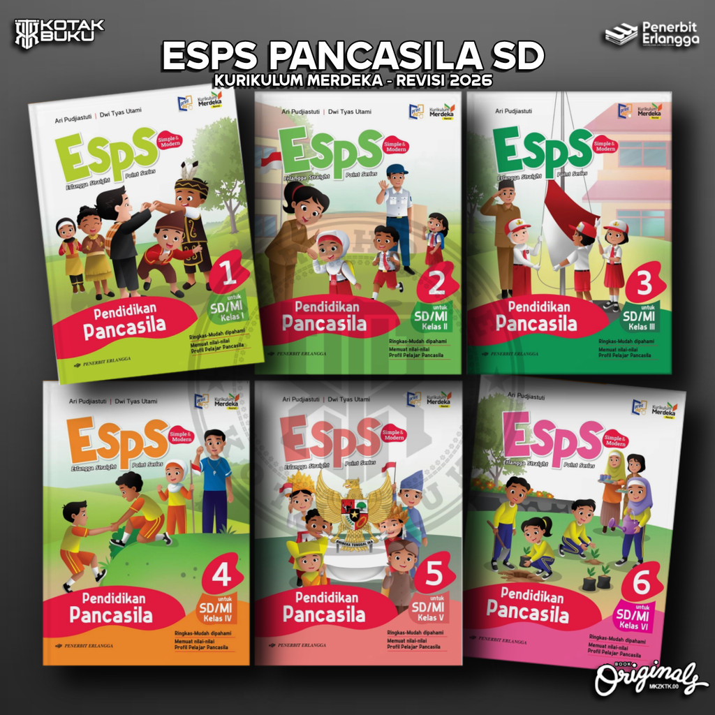 Jual [ Erlangga ] Buku ESPS Pendidikan Pancasila Kelas 1 2 3 4 5 6 SD ...