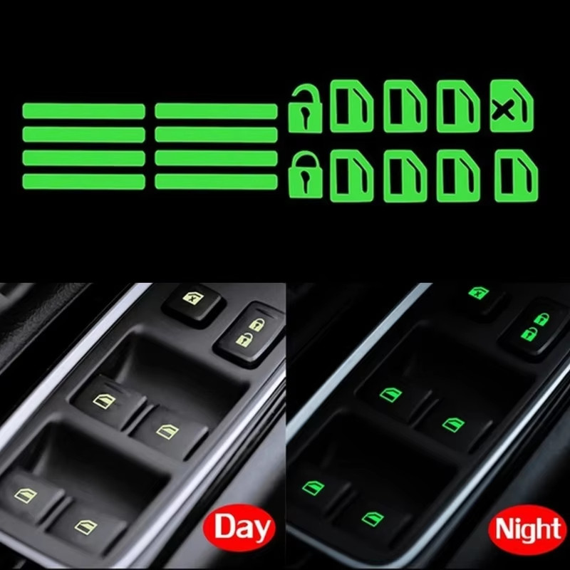 Jual Car Window Button Luminous Sticker Car Style Glowing Sticker ...