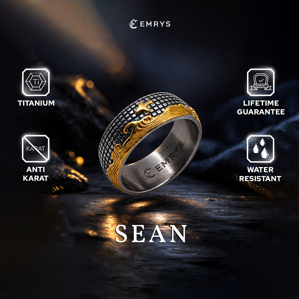Jual Buy 1 Free 2 Gift Emrys Premium Ring SEAN Real Titanium Anti Karat ...