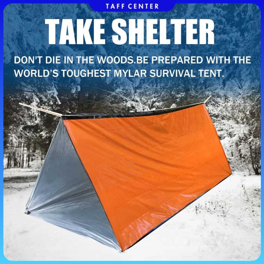 TaffSPORT Tenda Emergency Shelter Camping Thermal Tube Tent 150x240cm - RM15