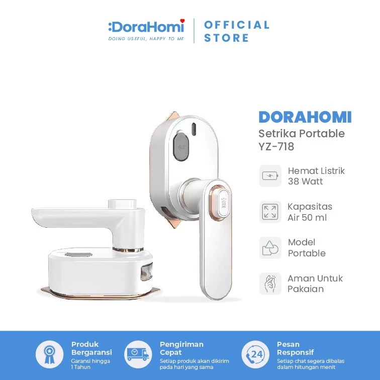 Dorahomi Setrika Mini Lipat Cepat Panas Portable