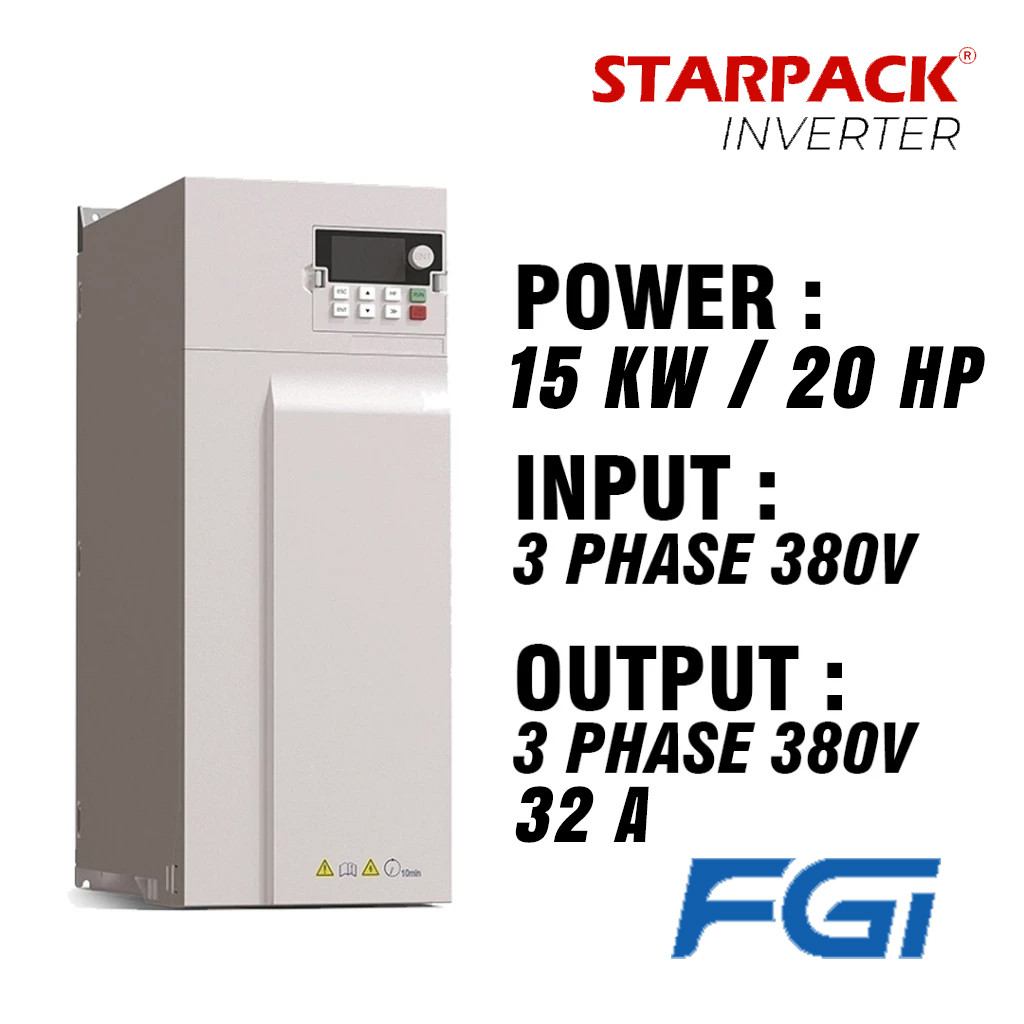 Jual Inverter VFD FGI FD500 15 KW / 20 HP Input 3Phase 380v Output ...