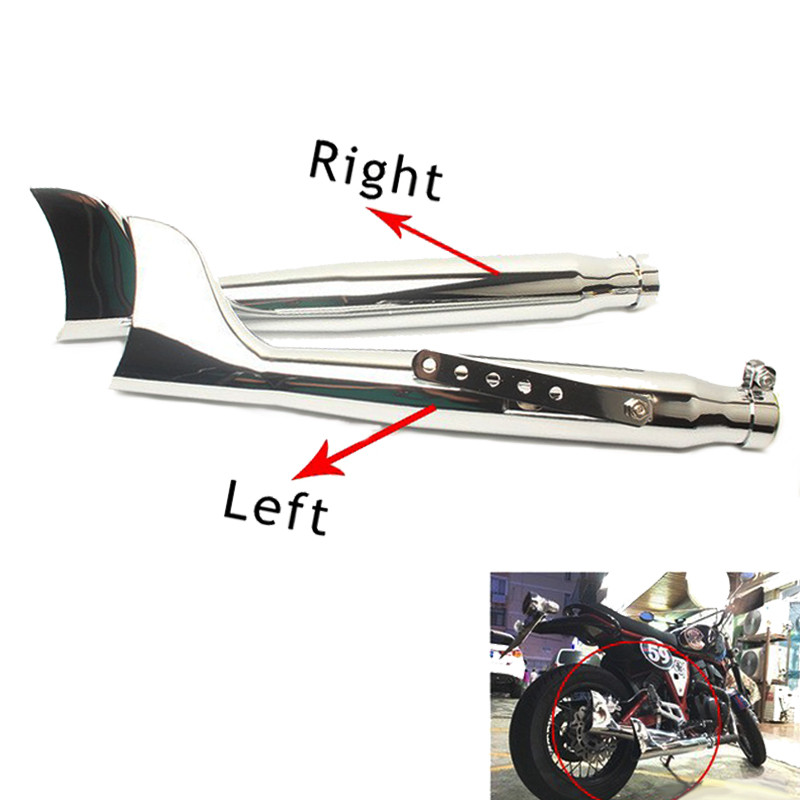 Jual Left Right Side Motorcycle Exhaust Pipe Universal Fish Tail For ...