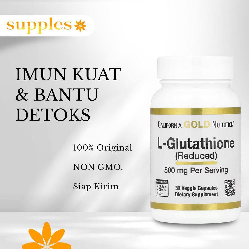california gold nutrition l-glutathione Jual Suplemen L Glutathione 500mg Reduced 500 mg 30 Vegan Capsules Suplemen Antioksidan Kulit Awet Muda Pencerah Kulit Anti Aging Type:Gluta IV Push (Gluta + Vit C) AOD-9604 vs MOTS-c vs dull skin essence
