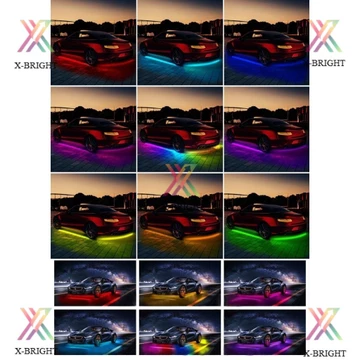 Lampu Kolong Luar Mobil RGB APP Remote 4 Pcs 90cmx2 Pcs 120cmx2 Pcs