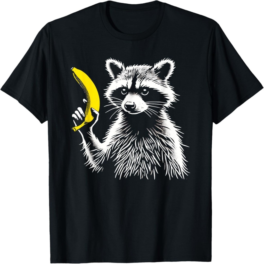 Jual Keren Retro Rakun with Banana Meme Novelty Lucu Rakun Kaos ...