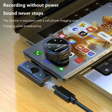 Mic Wireless Q9 Noise Reduction Microphone Clip On HP IPhone Android Untuk Live Vlog