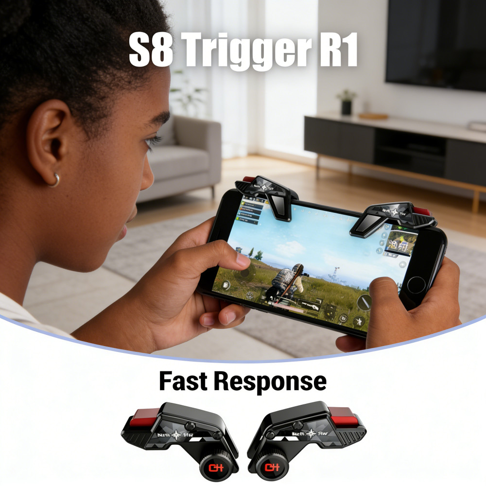 Jual Gaming Controller Trigger Handphone Aim Key No Delay L1 R1 PUBG S8 ...