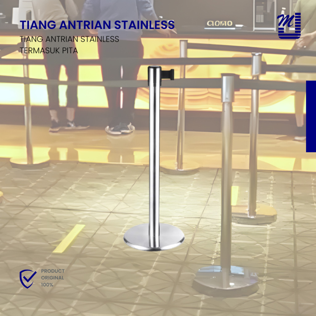 Jual Tiang Antrian Stainless Pita Tarik Retractable 2m / 3m - Queue ...