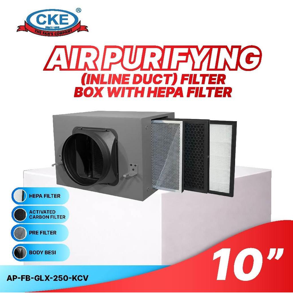 Jual CKE Duct Inline Air Purifying Filter Box 10 Inch HEPA Carbon Pre ...