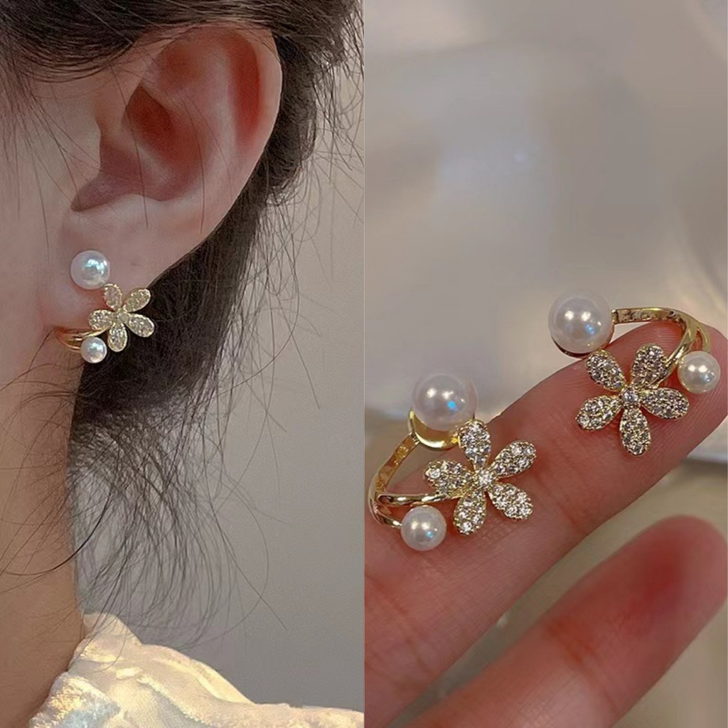 Jual Anting Bunga Mutiara yang Dapat Dipakai dengan 2 Gaya, Desain ...