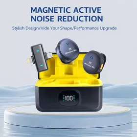Mic Wireless Q9 Noise Reduction Microphone Clip On HP IPhone Android Untuk Live Vlog