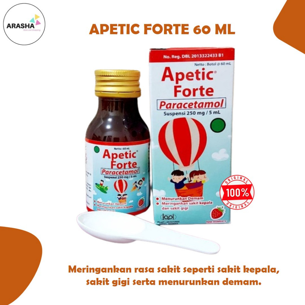 Jual APETIC FORTE PARACETAMOL SIRUP 60 ML - Obat Demam Anak - Sakit ...