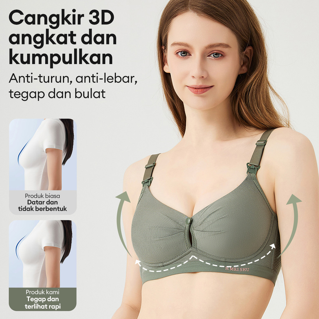 Bra Menyusui Kancing Depan Tanpa Kawat Bh Ibu Menyusui Ukuran Jumbo Nyaman 2095