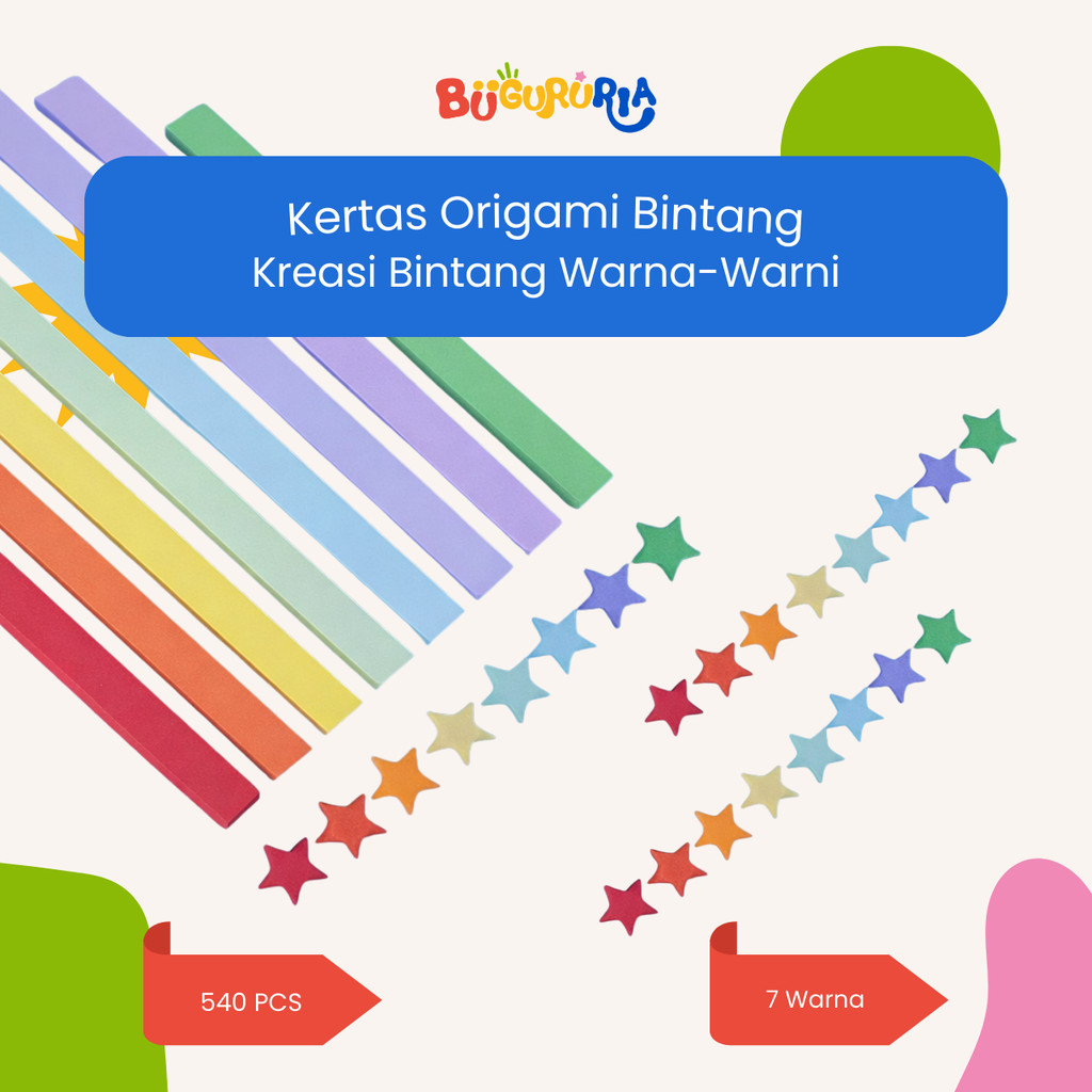 Jual Bu Guru Ria - Kertas Origami Bintang 540 PCS | Kertas Lipat ...