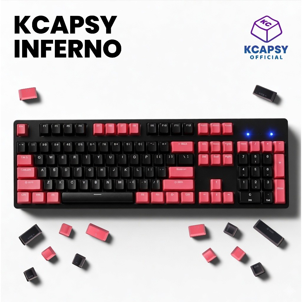 Jual 5Star Keycaps 2 Warna Hitam Merah 104 Key ABS Keycaps OEM/Cherry ...