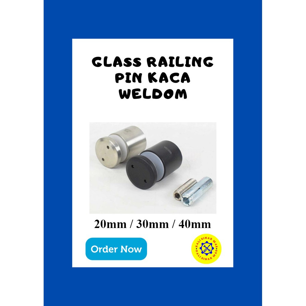 Jual Glass Railing Pin Kaca Weldom – Glass Holder Stainless Steel untuk ...