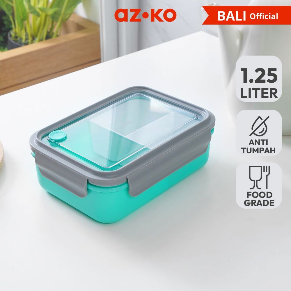 Jual AZKO Kris 1.25 ltr Kotak Makan 3 Sekat Plastik - Hijau Lunch Box ...
