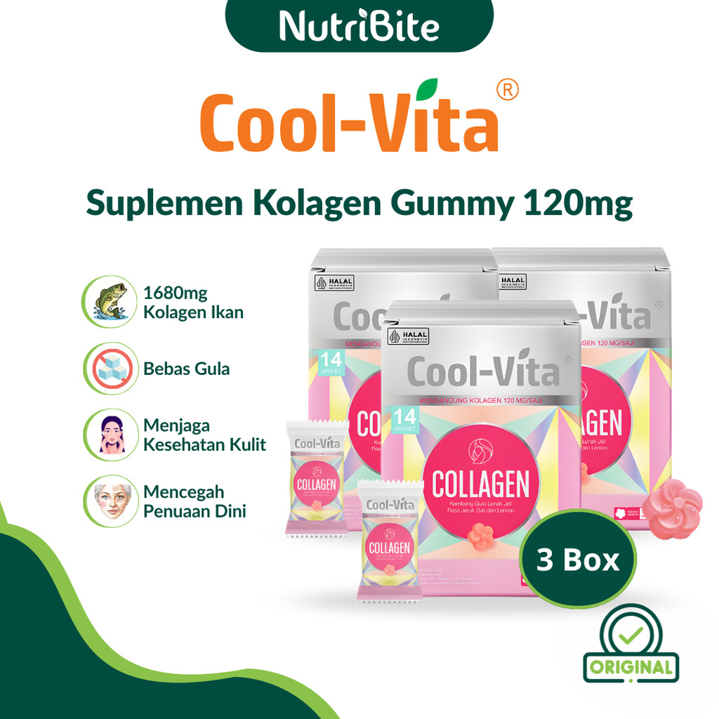 Jual Coolvita 3 Box Collagen Gummy - Suplemen Vitamin Kolagen Menjaga ...